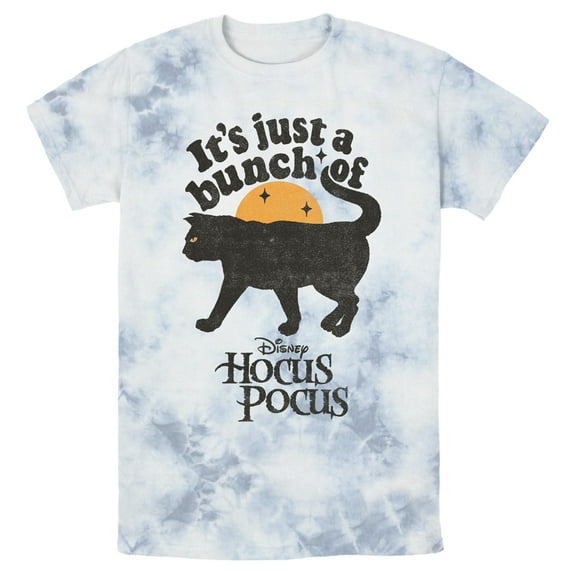 Men's Hocus Pocus Binx Black Cat  Graphic Tee White/Blue X Large