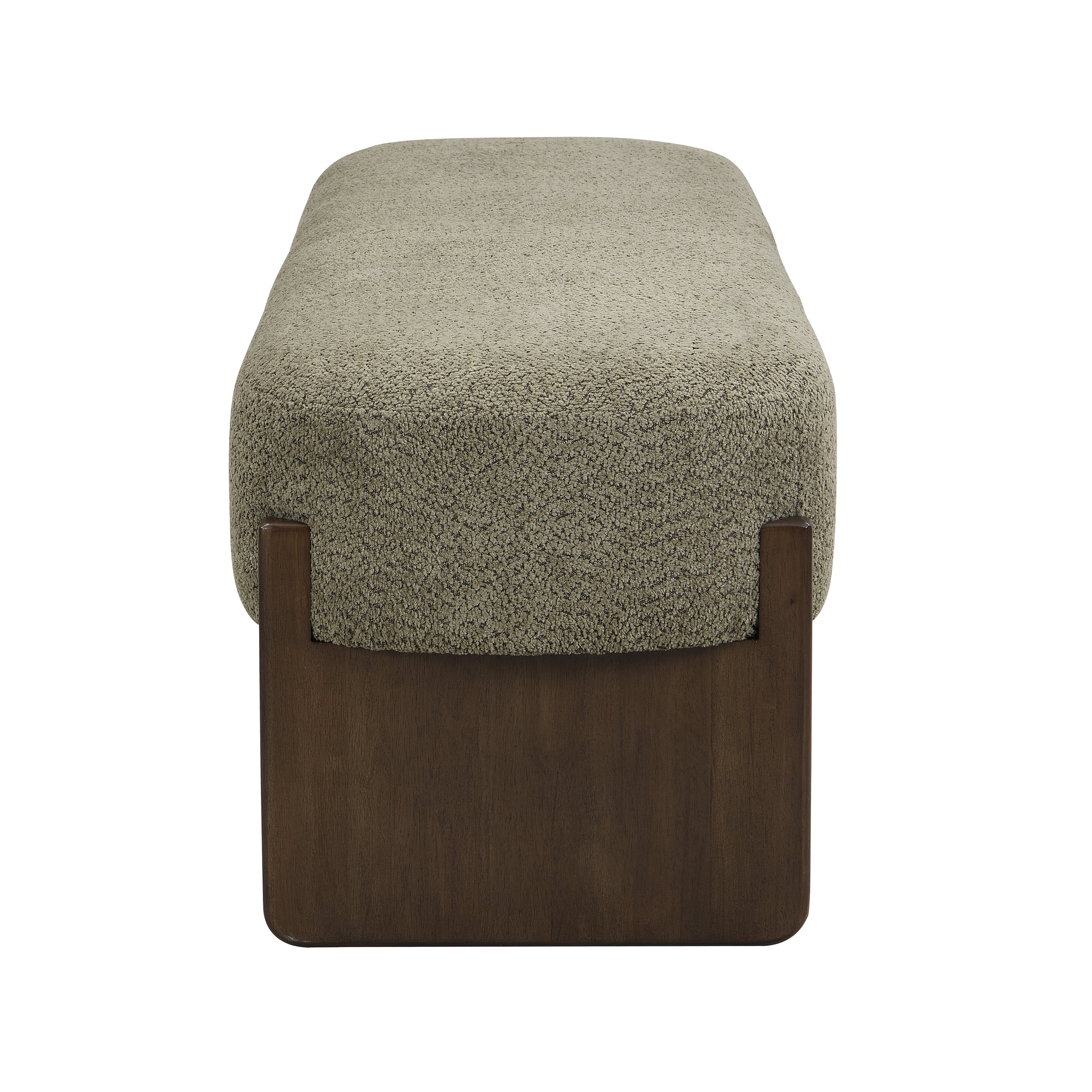 Euroco 64" Rectangular Loop Yarn Fabric Ottoman Bench,Entryway Bench, End of Bed Bench for Living Room, Bedroom,Dark Green