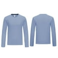 thumbnail image 7 of Puntoco Men Long Sleeve Shirt Men's Ice Silk Long Sleeve Shirts Quick Drying Breathable Undershirt Round Neck Sun Protection T-Shirt Sky Blue XXXL(XXXL), 7 of 7