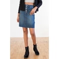 thumbnail image 2 of Ragstock Dark Wash Button Front Denim Pencil Skirt, 2 of 4