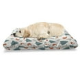 thumbnail image 1 of Fox Pet Bed, Orange Foxes in a Snowy Winter Forest Animals of Cold Climates Cartoon, Chew Resistant Pad for Dogs and Cats Cushion with Removable Cover, 24" x 39", Teal Orange Black, by Ambesonne, 1 of 4
