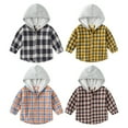 thumbnail image 4 of BULLPINAO Toddler Boys Girls Buffalo Plaid Hooded Button Down Shirt Hoodies Jacket Fall Winter Clothes, 4 of 4