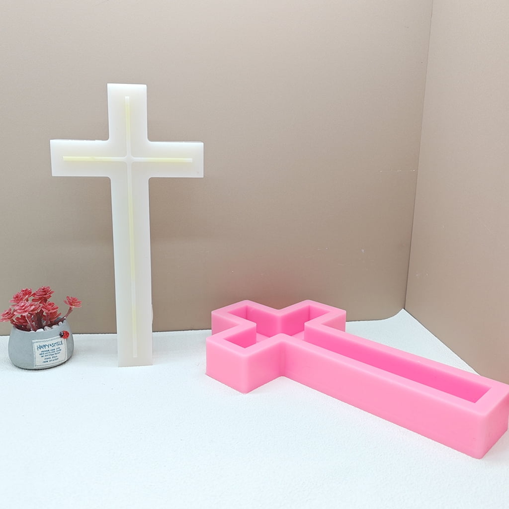 ZPAQI Cross Shaped Candle Molds Cross Shaped Resins Molds