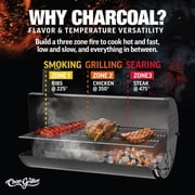 Char-Griller 44.7 Charcoal Barrel Grill with Adjustable Air Vents,Heat Thermometer, Storage Rack