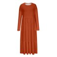 thumbnail image 4 of Erwazi Women's Casual Fall Dress Long Sleeve Crewneck T Shirt Dress Tiered Swing Midi Dresses with Pockets, 4 of 5