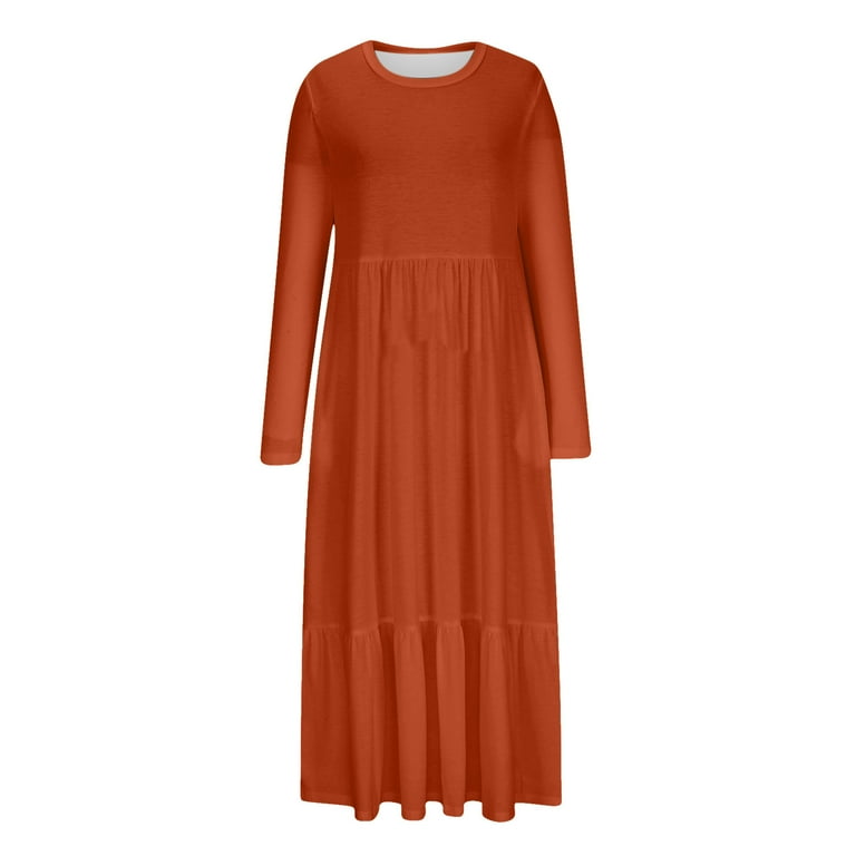 orange oversized dress Orange Tropical Print Cotton Maxi Dress - All Dresses