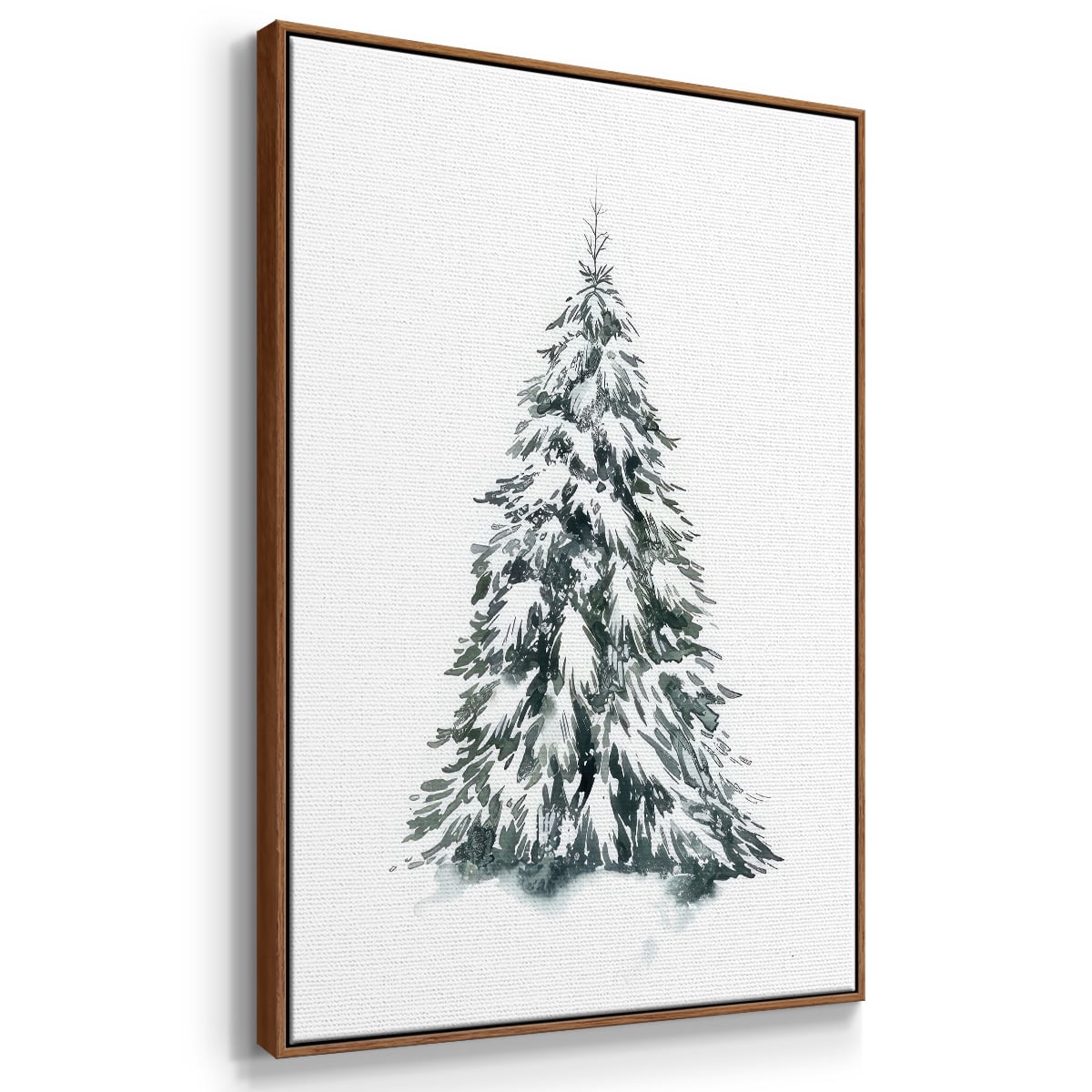 Blue Spruce II - Framed Gallery Wrapped Holiday Canvas - 25 x 37 - Rosewood Frame