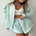 thumbnail image 2 of PENGXIANG Chemise à Manches Longues à Col Roulé + Short pour Femme, 2 of 4