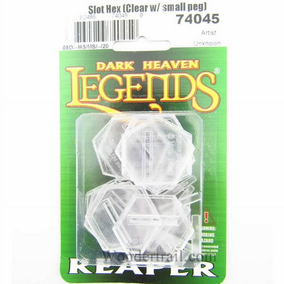 Reaper Miniatures 1" Slotted Hex Gaming Base w/Short Hover Peg (10) New