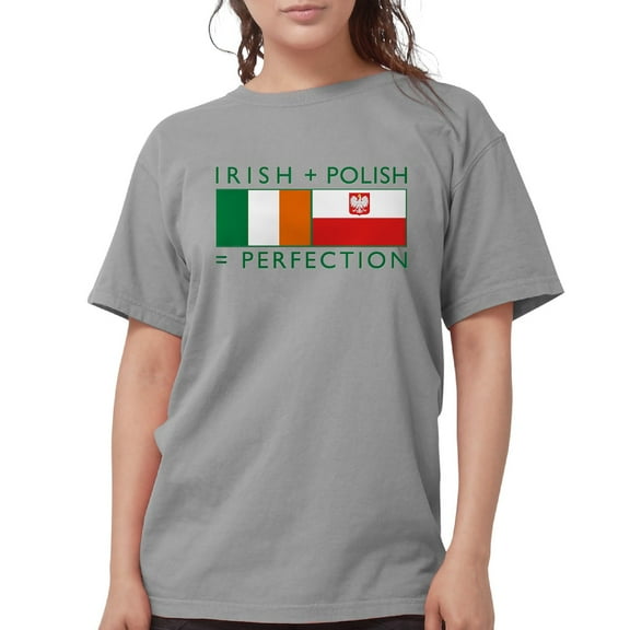 CafePress - Irish Polish Flags T Shirt - Womens Comfort Colors® Shirt