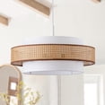 thumbnail image 2 of Aiwen 23.6 IN Hanging Light Fixture White Adjustable Pendant Lights with Cloth Shade for Living Room, Farmhouse, 2 of 7