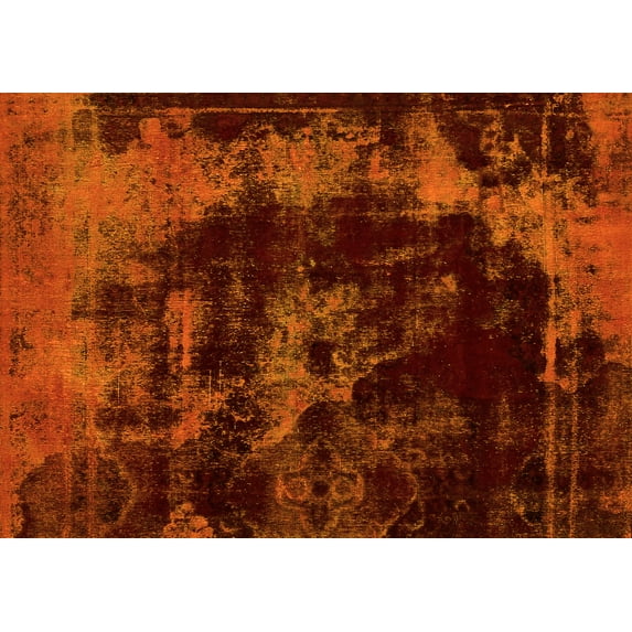 Ahgly Company Indoor Rectangle Abstract Yellow Modern Area Rugs, 2' x 5'