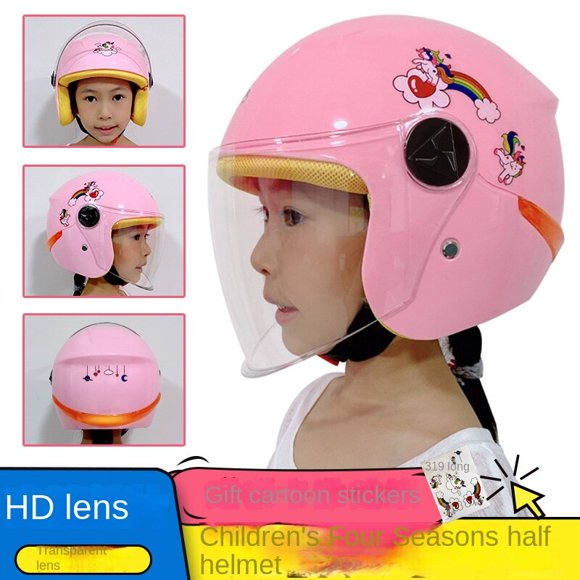 Casque Demi-Hauteur d'Été Respirant et Léger pour Enfants et Filles, Quatre Saisons, Chaud, Antibuée