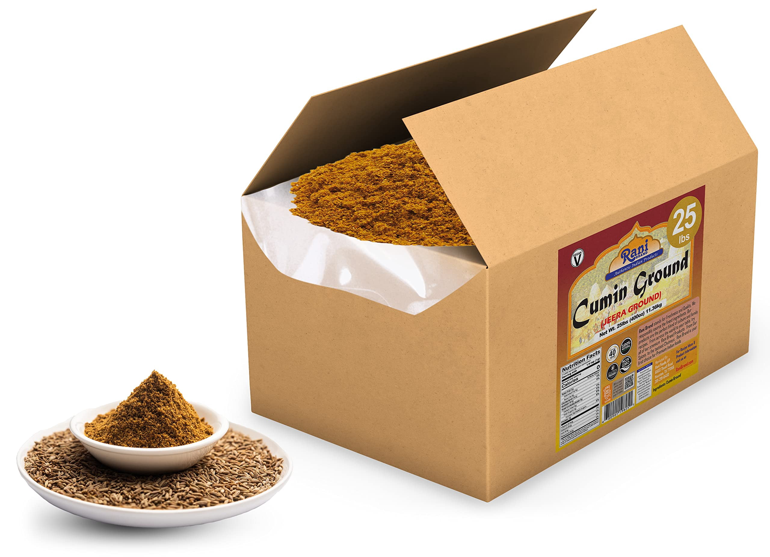 Rani Cumin (Jeera) Powder Spice 400oz (25lbs) 11.36kg Bulk Box ~ All Natural | Vegan | Gluten Friendly | NON-GMO | Indian Origin