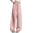 thumbnail image 2 of Huanglei Children Pants Open Bottom For Girls Casual High Elastic Waisted Drawstring Loose Fit Pockets Kid Cargo Sweatpants Streetwear Jogger Trousers, 2 of 6