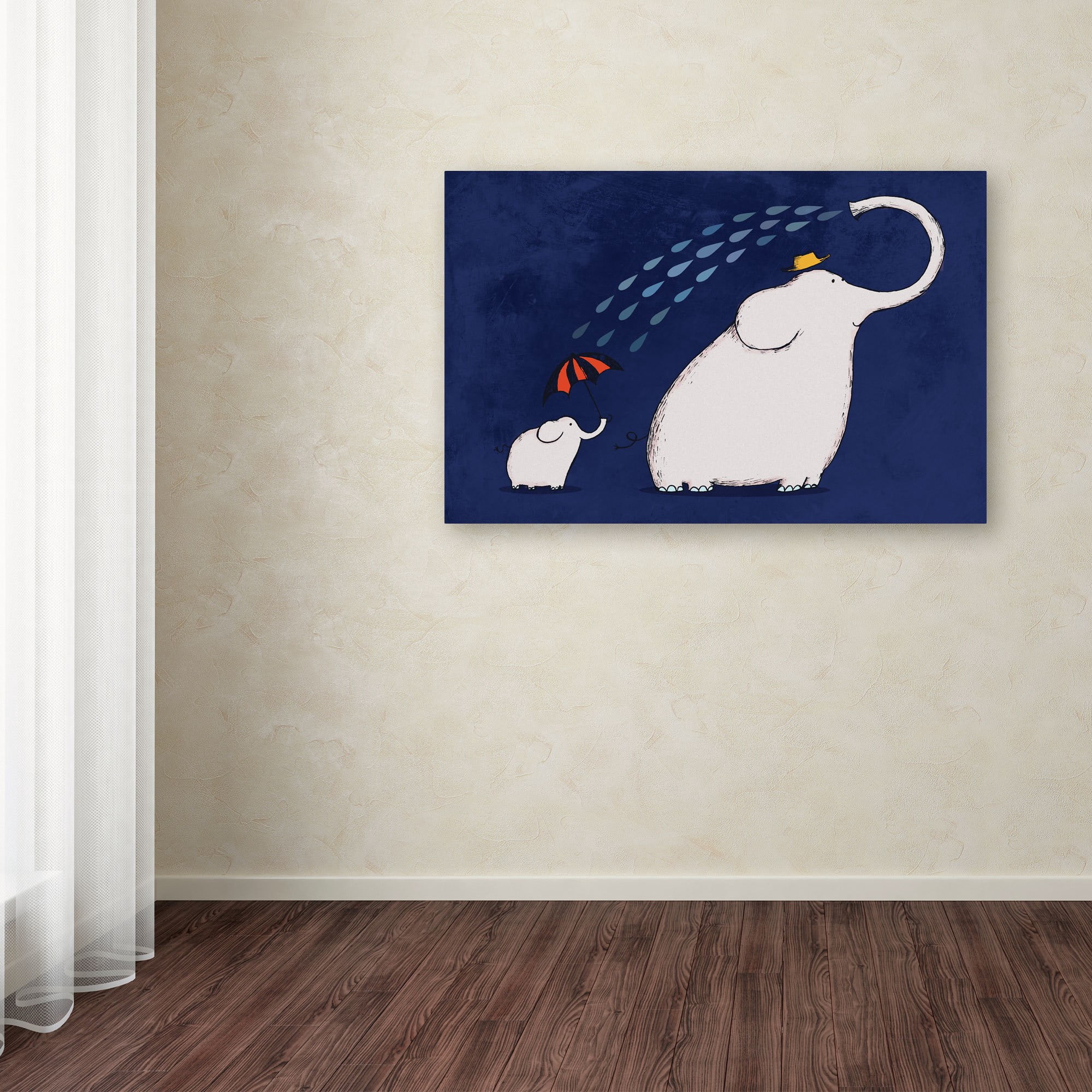 Carla Martell 'Umbrella Elephant' Canvas Art