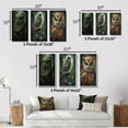 thumbnail image 4 of Designart "Portrait of a Wise Magical Owl I" Animals Owl Wall Art Set Of 3 - Owl Green Gallery Set For Office Decor, 4 of 6