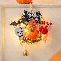 Farmhouse Halloween Decor - Rustic Scarecrow Bat Wreath for Porch & Party Decorating 2025