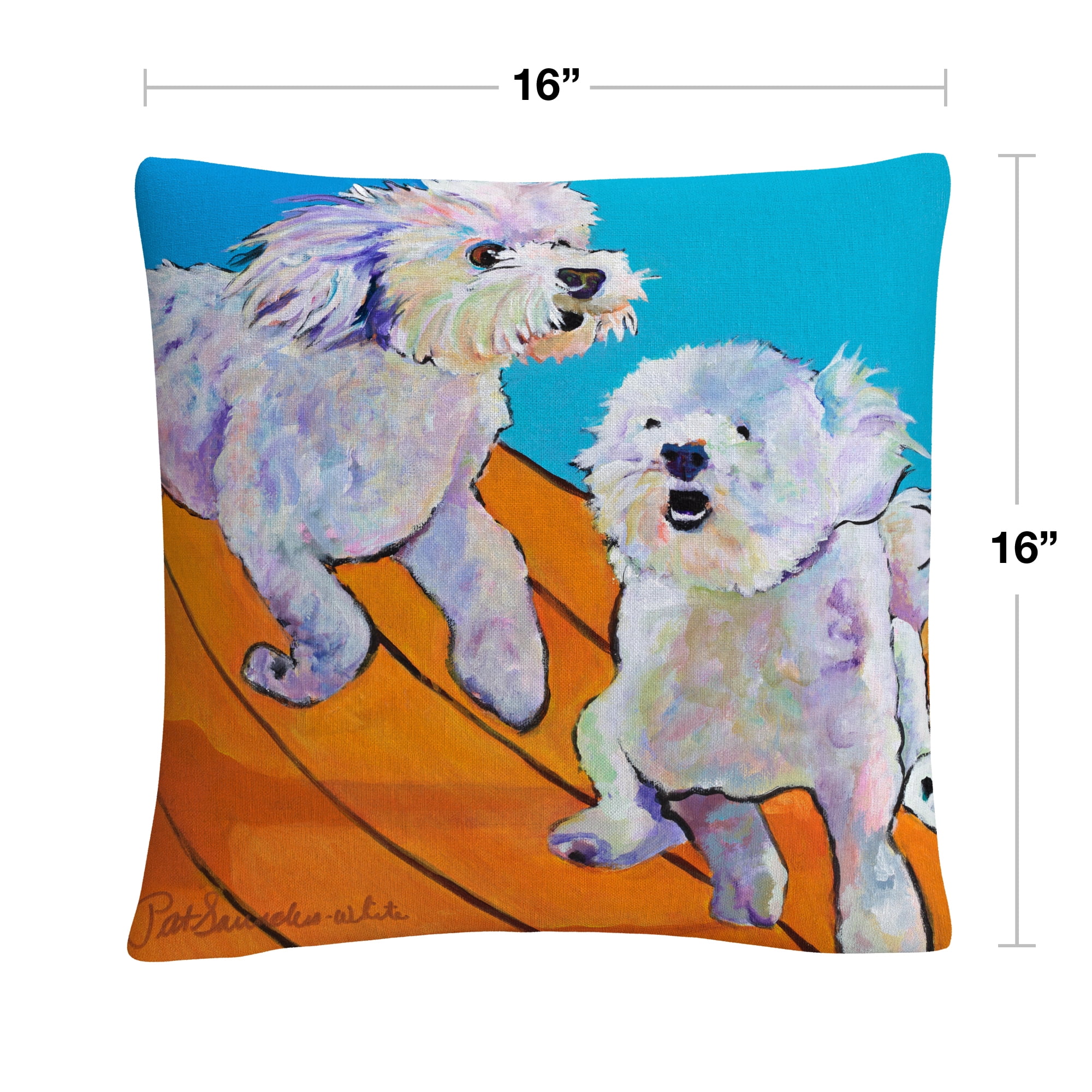 Pat Saunders-White 'Catch Me' 16 X 16 Decorative Throw Pillow
