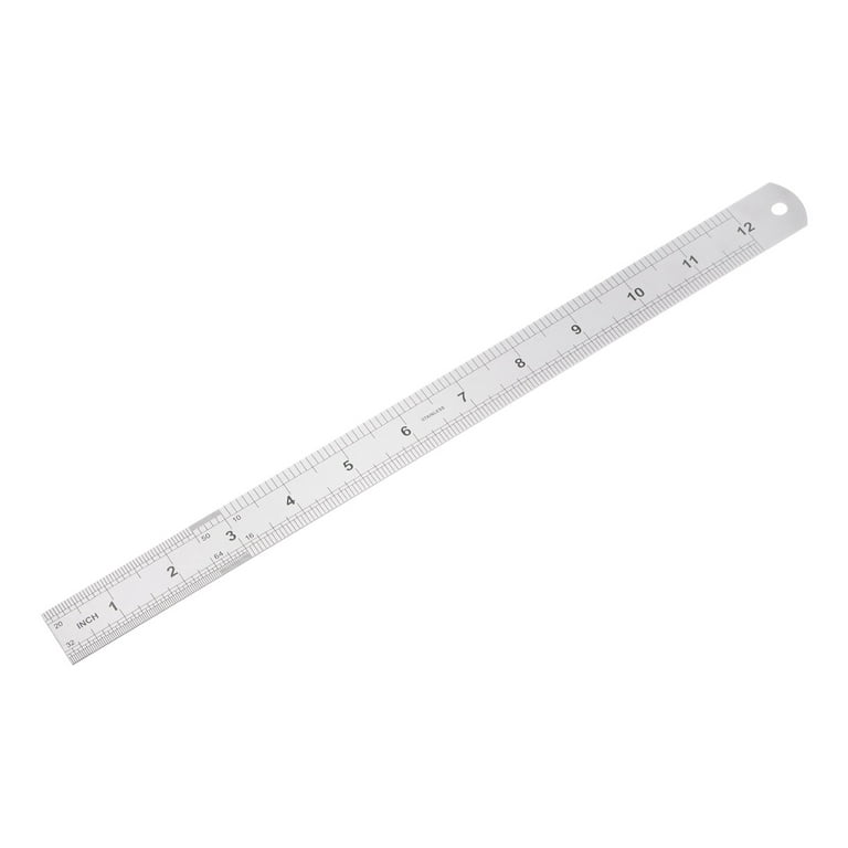 Uxcell 12 inch Straight Ruler Metric/Inch for Drawing Plastic Transparent 1pcs, White