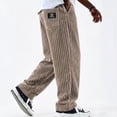 thumbnail image 2 of Men's Corduroy Pants Ribbed Texture Straight Leg Retro Streetwear Casual, 2 of 9