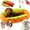 Orange, variant on Hot Dog Dog Bed, Playful Hot Dog Bun Design, Soft Plush Comfort Material, Secure Non-Slip Base, Washable Cover, Hot Dog Bed for Dachshund, Cats