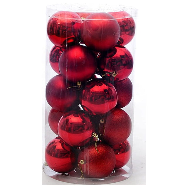 Fiudx Juego de 24 Bolas Navideñas de Pvc Galvanizado, Brillantes, para Decorar El Árbol de Navidad, Ideal para Las Fiestas, de Plástico Resistente, Tamaño de 4 Cm, Fácil de Colgar.