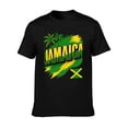 thumbnail image 4 of T-shirt Jamaica Flag Map  Soft Cotton Adult Heat-Transfer Graphic T-Shirt - 180g Breathable Fabric, Unisex Summer Casual Wear with Durable Heat-Printed Design, 4 of 9