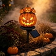thumbnail image 4 of Pumpkin Solar Lights Outdoor Halloween Decorations Outdoor Lights Solar Pathway Lights Outdoor Waterproof Jack O Lantern Cat Design Solar Stake Light for Yard Garden Lawn 1 Pack, 4 of 7