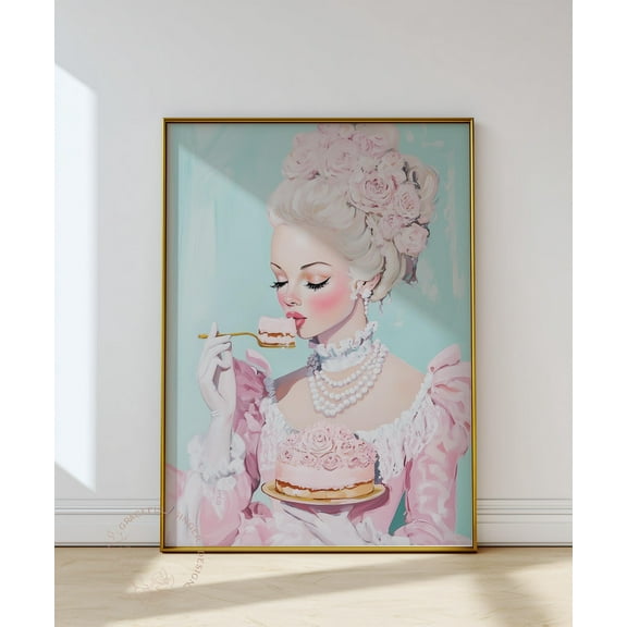 Marie Antoinette Cake Print, Rococo Baroque Maximalist Wall Art Home Decor UNFRAMED Poster, Wall Art for Decor, Present, 8x12