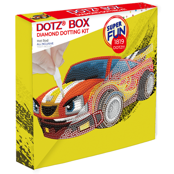 Diamond Dotz Hot Rod Dotz Box Car Diamond Painting Kits for Adults - Diamond Art Kits a Relaxing Creative Craft Kit with Dotz Gems  8.7"x8.7"
