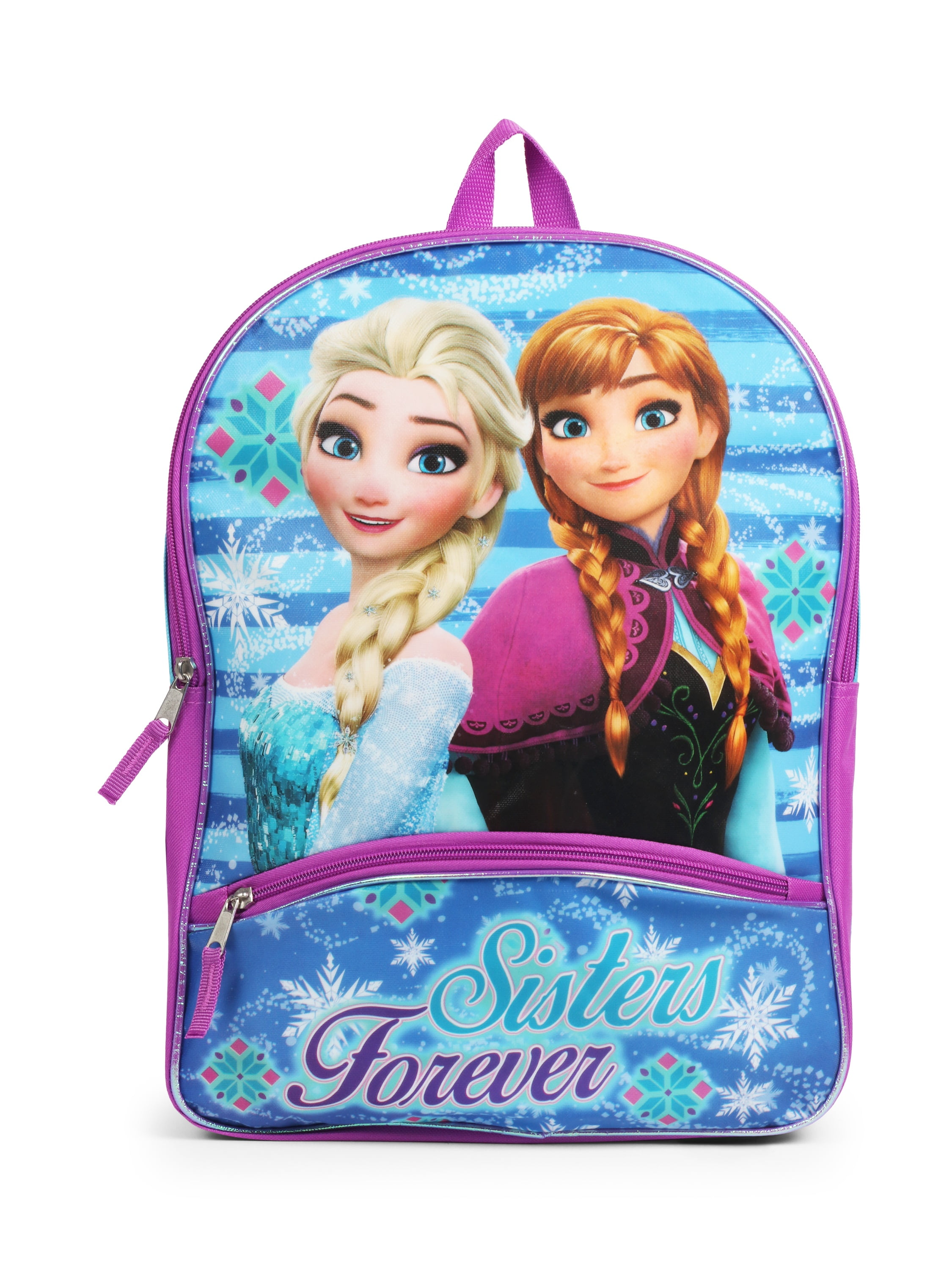 Frozen Elsa and Anna Purple 16 Inch Backpack School Bag