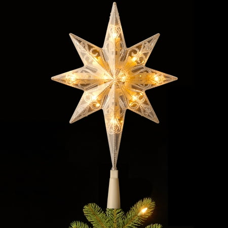 11 in. Bethlehem Star Pre-Lit LED Christmas Tree Topper