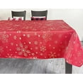 thumbnail image 2 of Fennco Styles Holiday Foil Print Snowflake Tablecloth 70" W x 70" L - Red Woven Table Cover for Home Décor, Banquet, Family Gathering, Christmas, Special Occasion, 2 of 5