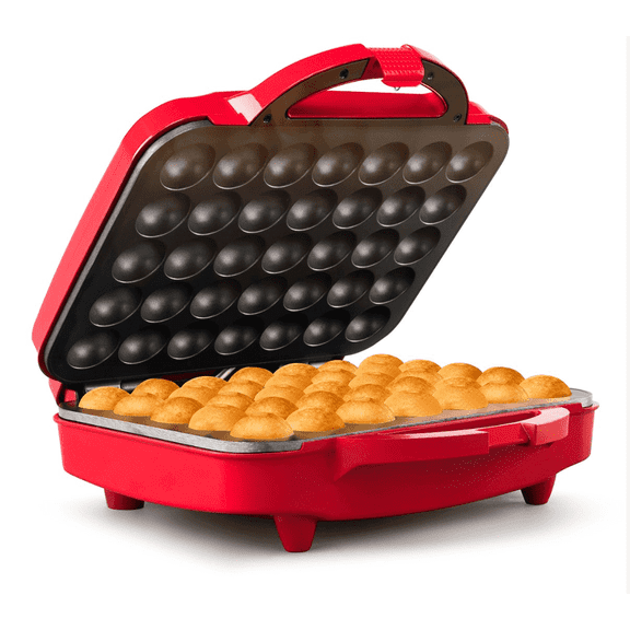 Holstein Housewares 35-Count Cake Pop Maker, Non-Stick Coating, Perfect for Birthday and Holiday Parties, Red