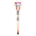 thumbnail image 3 of 1.97 ct Round Cut Simulated Pink Diamond 3 Stone 18K Rose Gold Womens Engagement Ring, 3 of 5