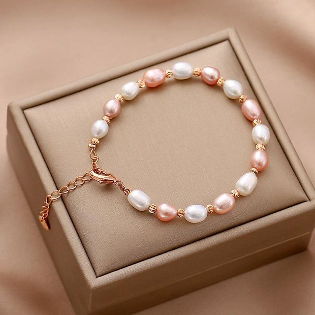 Harajuku-pulsera de cuentas de perlas de pentagrama de estrella de cristal para mujer, pulsera de cadena de doble capa con encanto estético Vintage, regalo de joyería