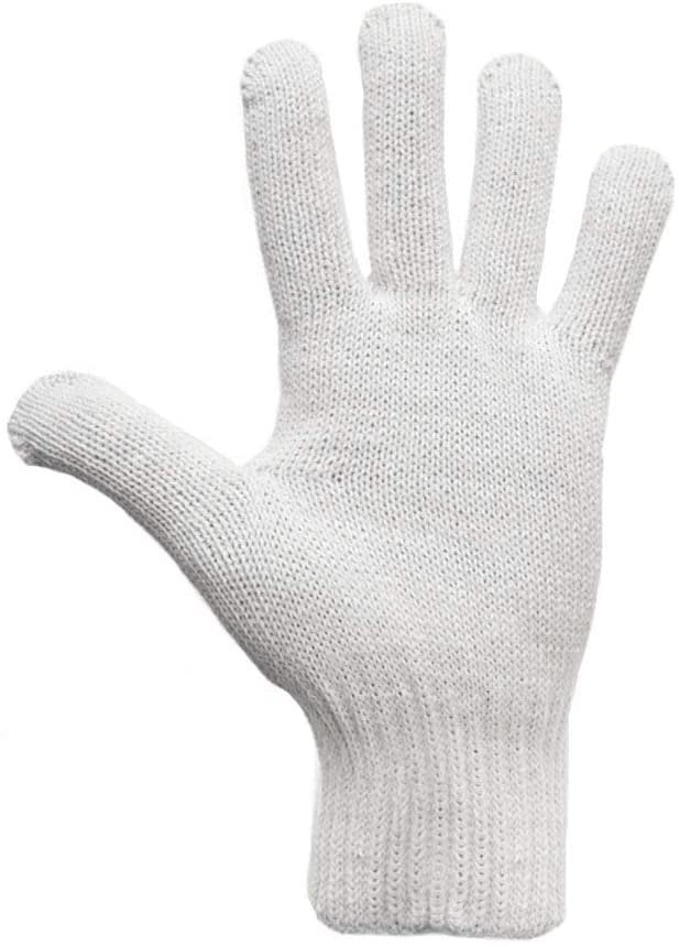 12 Pack White Working Gloves 9". Cotton Polyester Gloves. Reusable