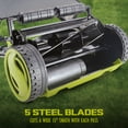 thumbnail image 3 of Sun Joe 24V Cordless Push Reel Lawn Mower, Battery Powered Grass Cutter for Yard, 15-Inch, 3 of 11