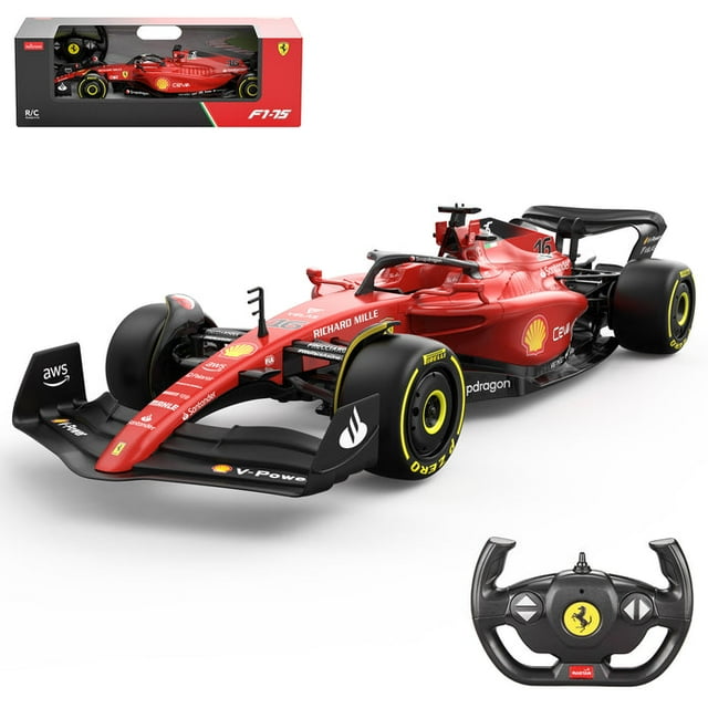 VOLTZ TOYS Licensed Ferrari F1-75 RC Car 1:12 Scale Formula 1 Remote Control Race Car with 2.4GHz, LED Lights, Official Ferrari Model for Kids & Adults
