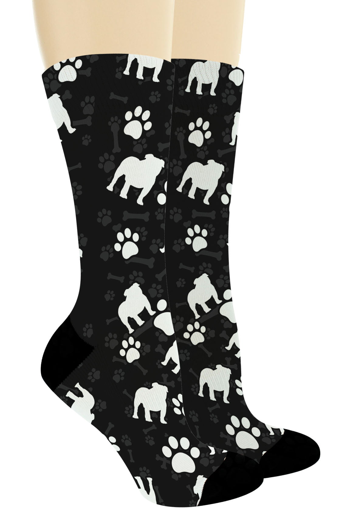 Beware of the French Bulldog on Black Socks Great Birthday Gift Novelty Socks. 