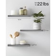 thumbnail image 3 of Floating Shelves, Wall Mounted Rustic Wood Shelves for Bathroom, Bedroom, Living Room, Kitchen,Small Hanging Shelf for Books/Storage/Room Decor with 22lbs Capacity (Grey, Set of 3, 16in), 3 of 7