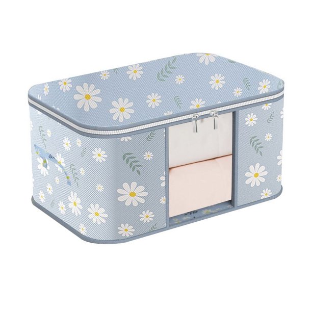 Bolsa de almacenamiento visual de pata de gallo, caja de almacenamiento de colchas de algodón para ropa, a prueba de polvo, para mudanzas domésticas, embalaje y acabado, caja de almacenamiento