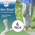 thumbnail image 4 of SOCKS'NBULK 6 Pairs Men’s Value Pack of Ring Spun Cotton Crew Diabetic Nephropathy Socks, 4 of 7