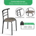 thumbnail image 4 of Yaheetech 3 Piece Dining Table Set with Steel Legs, Drift Brown, 4 of 7