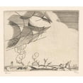 thumbnail image 2 of Jean Emile Laboureur 23x20 Black Ornate Framed Double Matted Museum Art Print Titled: Landscape with Plumes of Smoke (1916), 2 of 5