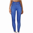 thumbnail image 2 of JWZUY Faux Jean Leggings Jeggings for Women High Waist Tummy Control with Back Pockets Denim Print Cotton Blend Jeans Dark Blue M, 2 of 6