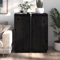 thumbnail image 1 of vidaXL Buffets 2 pcs Noir 31.5x34x75 cm Pin Massif, 1 of 5