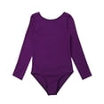 thumbnail image 3 of YONGHS Kids Girls Ballet Dance Dress Long Sleeve Gymnastic Leotard with Chiffon Wrap Skirt Ballerina Costume Dark Purple 7-8, 3 of 7