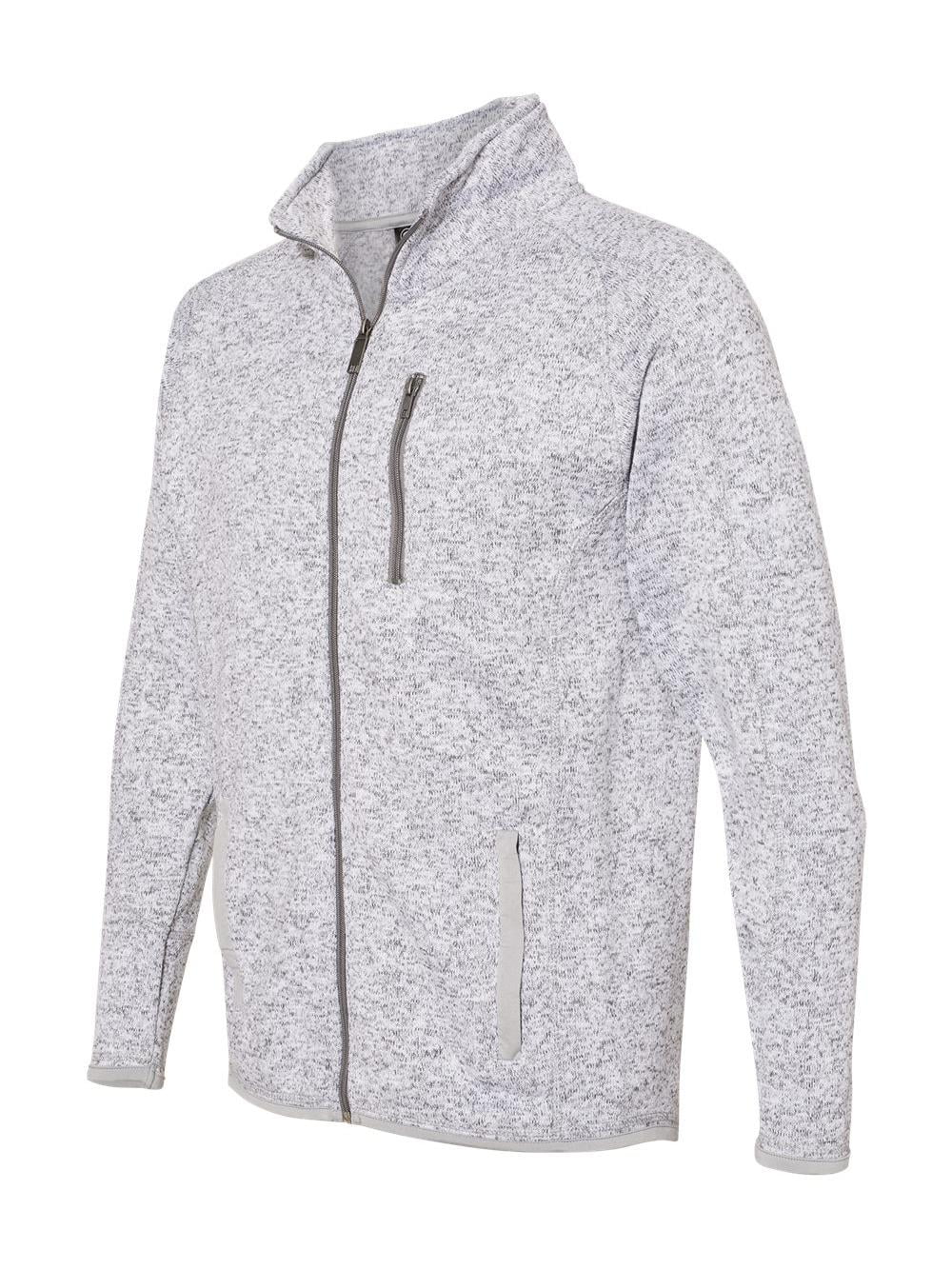 Burnside Mens Sweater Knit Jacket, 2XL, Heather Grey, 2XL, Heather Grey